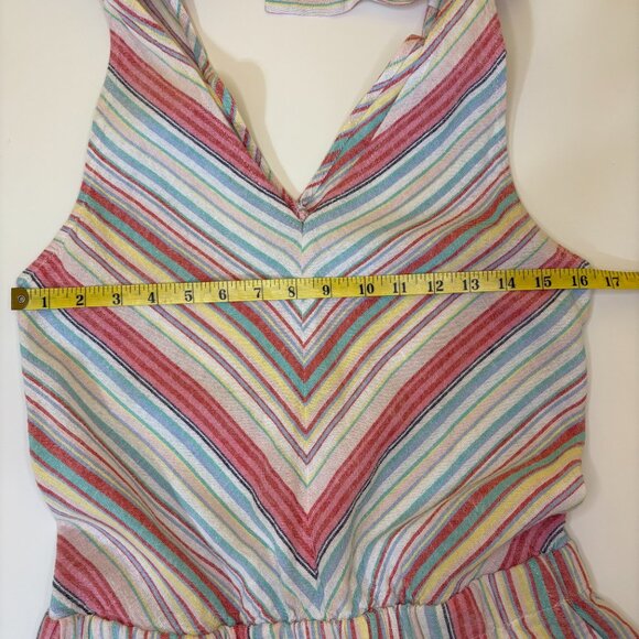 4OUR DREAMERS Striped 80s Kidcore Romper Size Small White Pink Everyday Playsuit - Picture 7 of 10